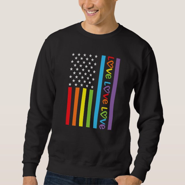 Flag Love Pride Love Rainbow Tolerance Respect Lgb Sweatshirt (Front)