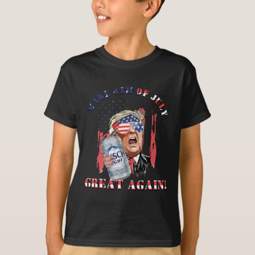 Flag Make 4th Of July Great Again Funny Trump Drin T_Shirt