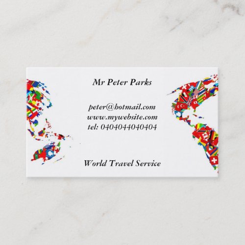 Flag Map, Business Card Template