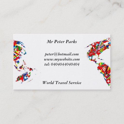 Customizable Flag Map, Business Card Template