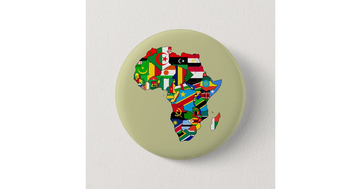 Flag Map of Africa Flags - African Culture Gift Button | Zazzle.com