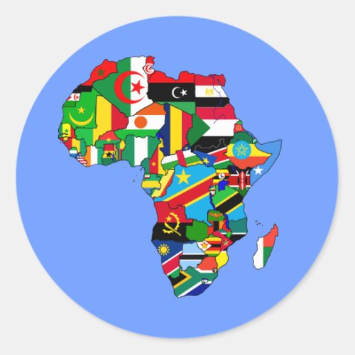 Flag Map of Africa Flags _ African Culture Gift Classic Round Sticker