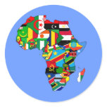 Flag Map of Africa Flags - African Culture Gift Classic Round Sticker