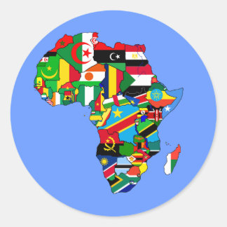 Flag Map of Africa Flags - African Culture Gift Classic Round Sticker