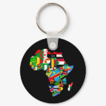 Flag Map of Africa Flags - African Culture Gift Keychain