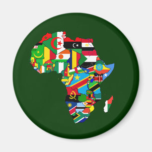 Flag Map of Africa Flags - African Culture Gift Magnet