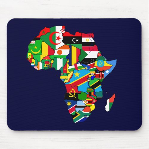 Flag Map of Africa Flags _ African Culture Gift Mouse Pad