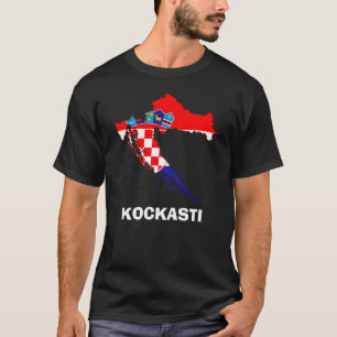 Flag Map of Croatia Kockasti T-Shirt