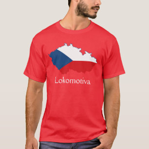Flag Map of Czech Republic Lokomotiva T-Shirt 