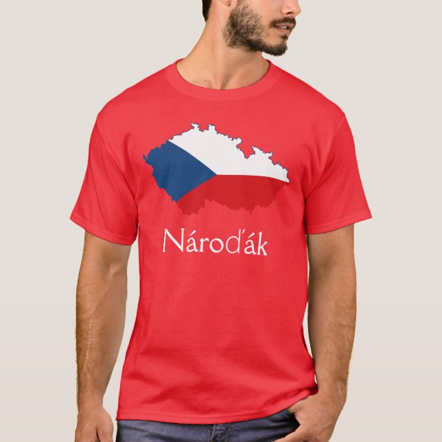 Flag Map of Czech Republic Nároďák T-Shirt  (Front)