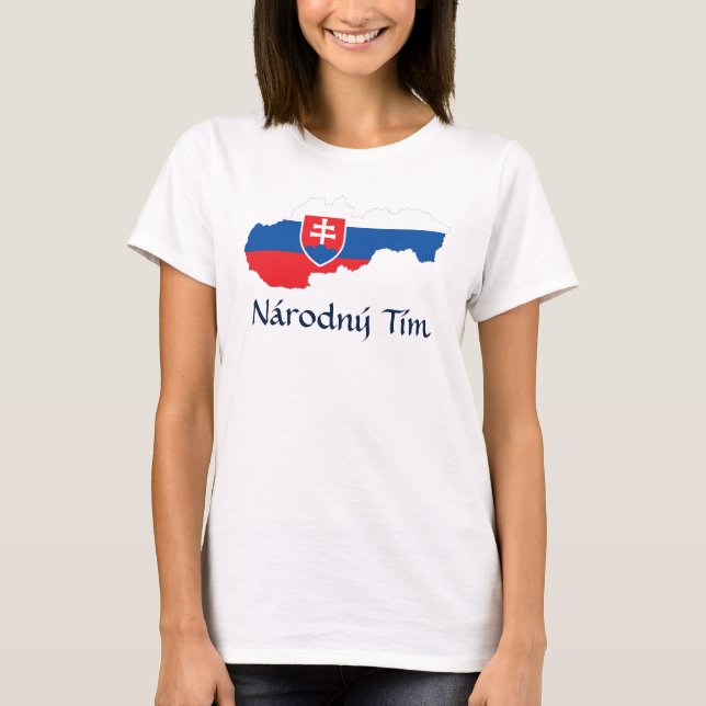 Flag Map of Slovakia Národný Tím T-Shirt (Front)