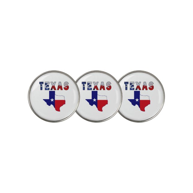 Flag Map With Texas Golf Ball Marker (3 Up)