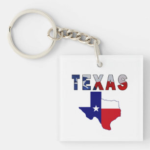 Flag Map With Texas Keychain