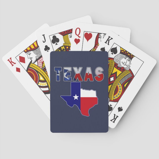 Flag Map With Texas Poker Cards (Back)