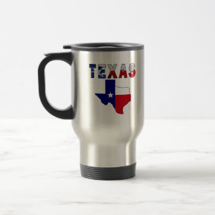 Flag Map With Texas Travel Mug