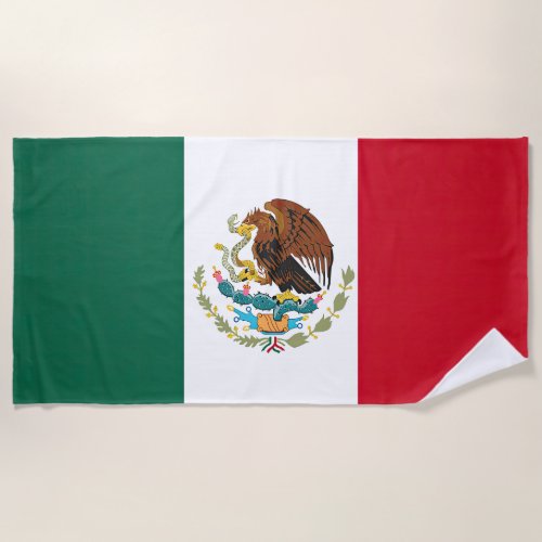 Flag Mexico Tricolor Beach Towel