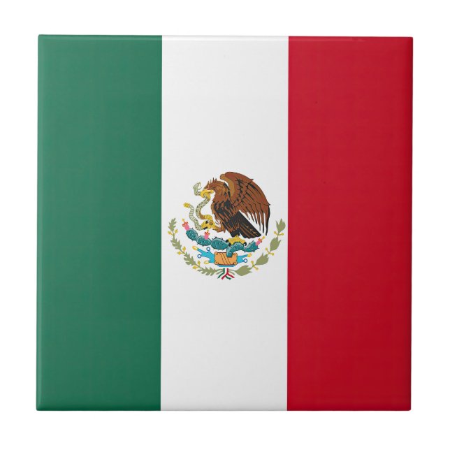 Flag Mexico Tricolor Ceramic Tile (Front)