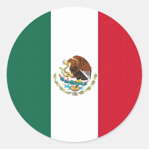 Flag Mexico Tricolor Classic Round Sticker