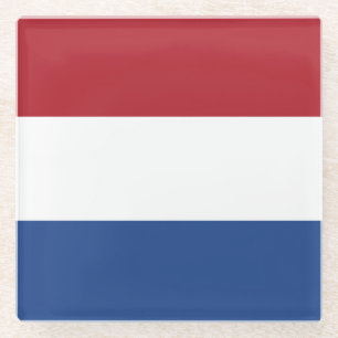 Flag Netherlands Tricolor Glass Coaster