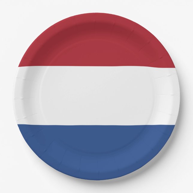 Flag Netherlands Tricolor Paper Plates (Front)
