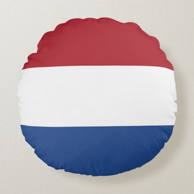 Flag Netherlands Tricolor Round Pillow (Front)