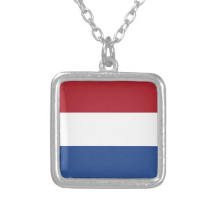 Flag Netherlands Tricolor Silver Plated Necklace