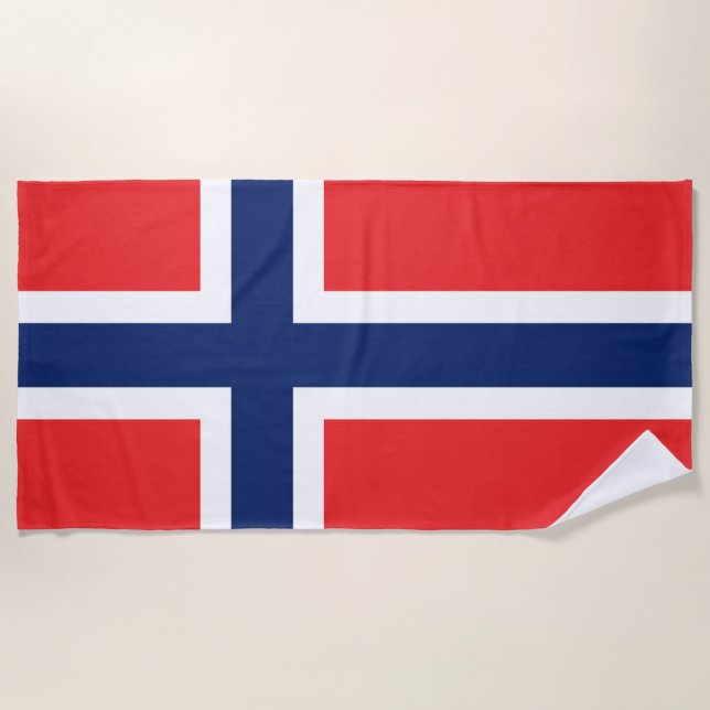 Flag Norway Beach Towel (Front)