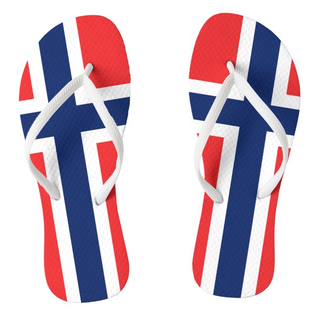 Flag Norway Flip Flops (Footbed)