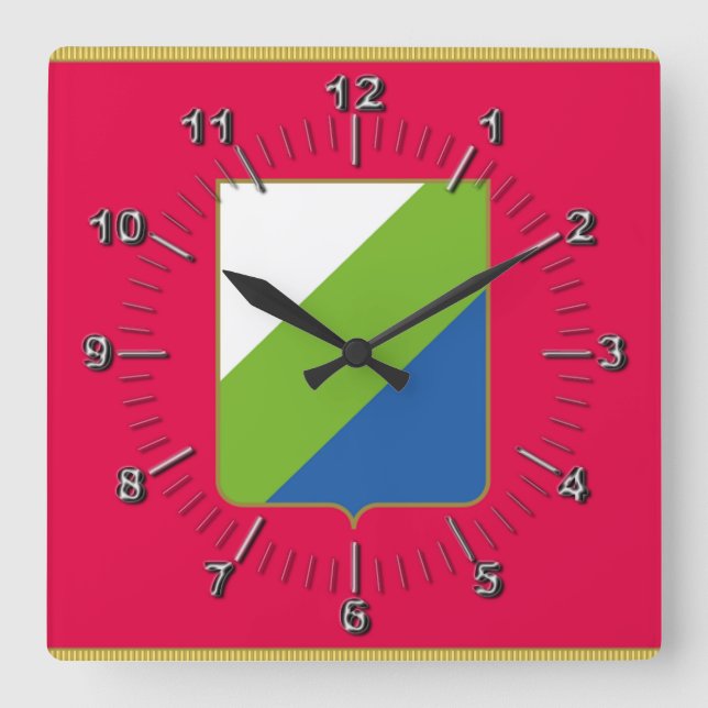 Flag of Abruzzo (Italy)   Square Wall Clock (Front)