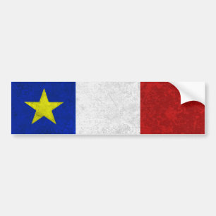 Flag of Acadia Distressed Grunge Bumper Sticker
