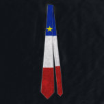 Flag of Acadia Distressed Grunge Neck Tie<br><div class="desc">Acadian (French; Acadien) Flag of Canada in the Maritime. Blue, White and Red with the Yellow Star on the Blue. Done in a distressed and grunge style. You can also personalize it and add any text you want by clicking on customize it. The Star can also be resized.</div>