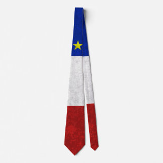 Flag of Acadia Distressed Grunge Neck Tie