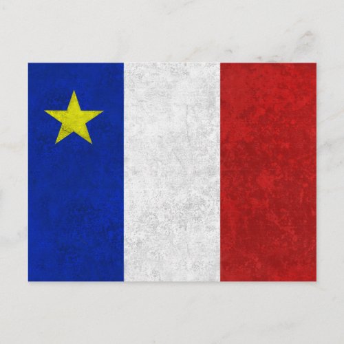 Flag of Acadia Distressed Grunge Postcard