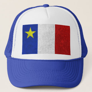 Flag of Acadia Distressed Grunge Trucker Hat