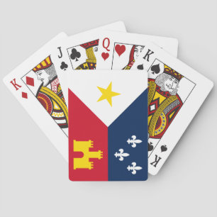 Flag of Acadia, Louisiana Poker Cards