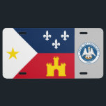 Flag of Acadiana License Plate<br><div class="desc">The flag of the ethnic Acadian (Cajun) region (in Louisiana, United States) was designed in 1965 by Thomas J. Arceneaux. Arceneaux was the dean of the College of Agriculture at the University of Southwestern Louisiana, now the University of Louisiana at Lafayette. He derived the flag from the University seal. Arceneaux...</div>