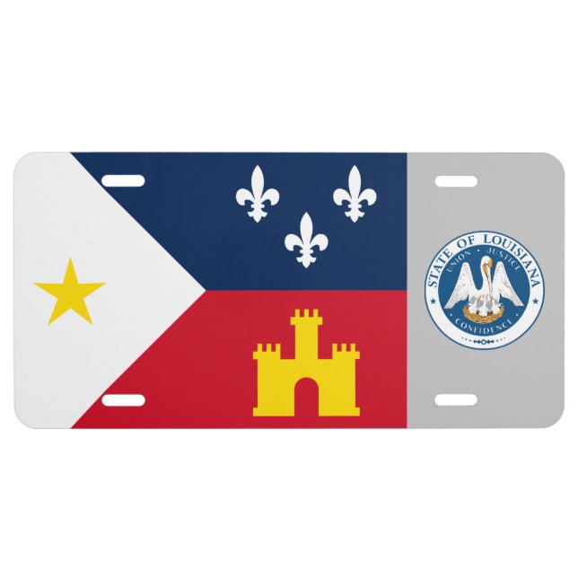 Flag of Acadiana License Plate (Front)