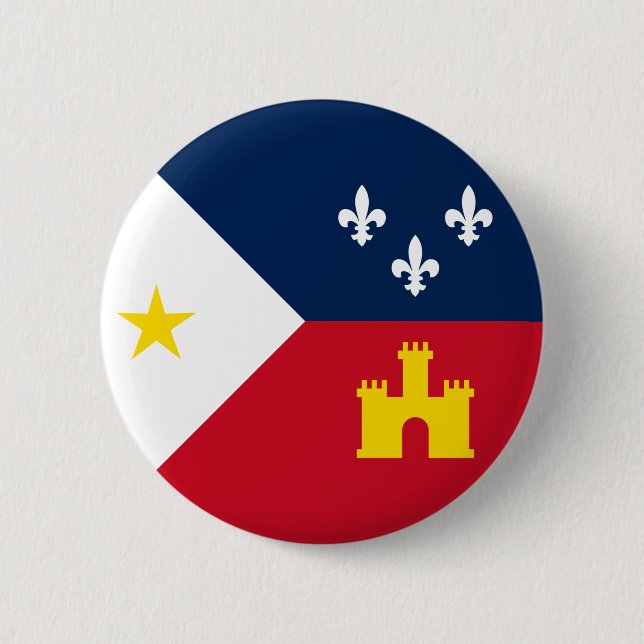 Flag of Acadiana, Louisiana Button (Front)