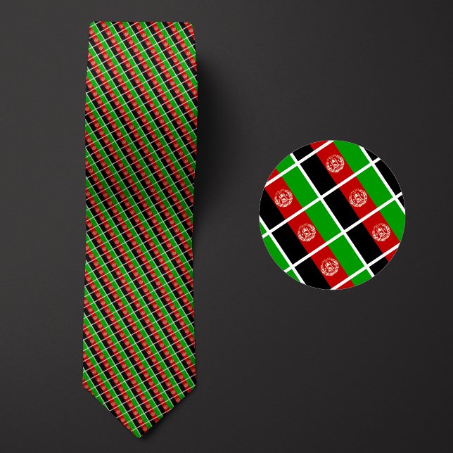 Flag of Afghanistan Pattern Neck Tie (Creator Uploaded)