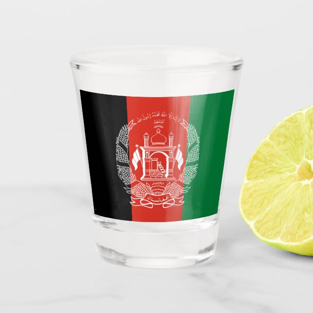 Flag of Afghanistan Shot Glass (Front)