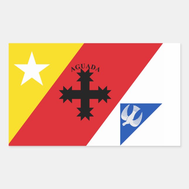 Flag of Aguada, Puerto Rico Rectangular Sticker (Front)