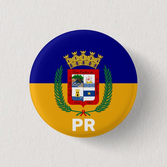 Flag of Aguadilla, Puerto Rico Button (Front)