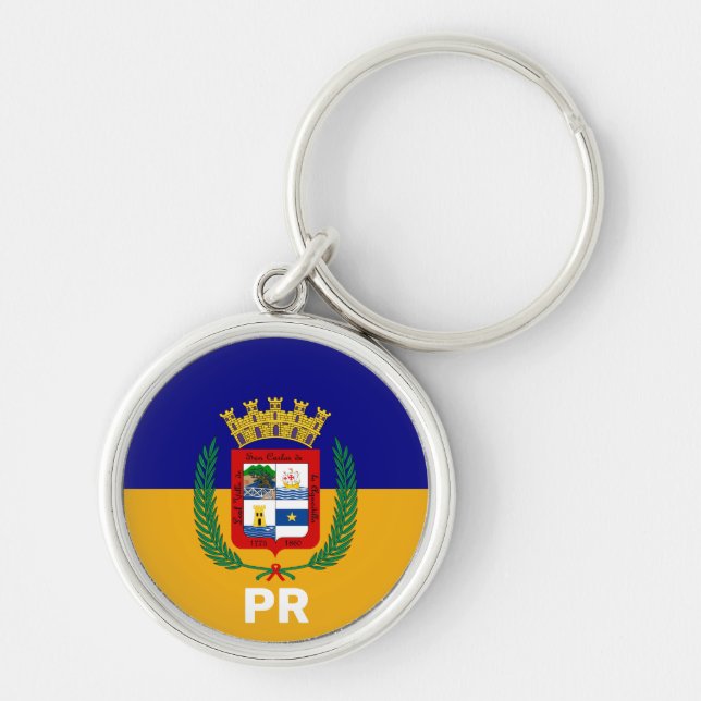 Flag of Aguadilla, Puerto Rico Keychain (Front)