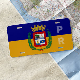 Flag of Aguadilla, Puerto Rico License Plate