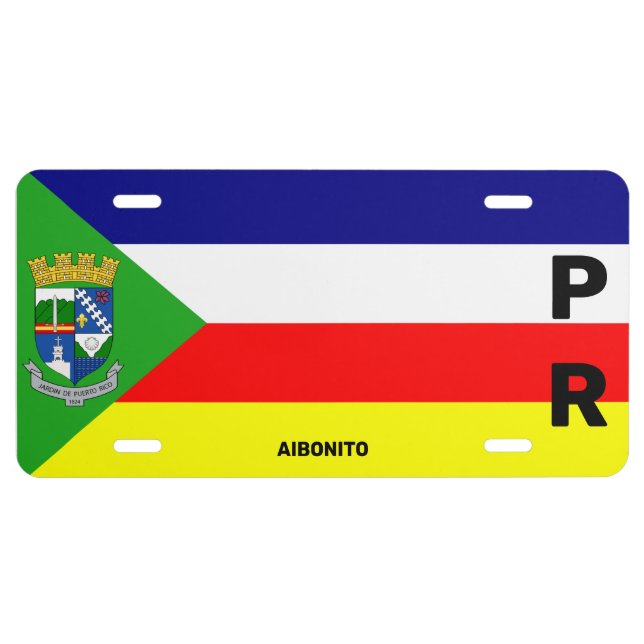 Flag of Aibonito, Puerto Rico License Plate (Front)