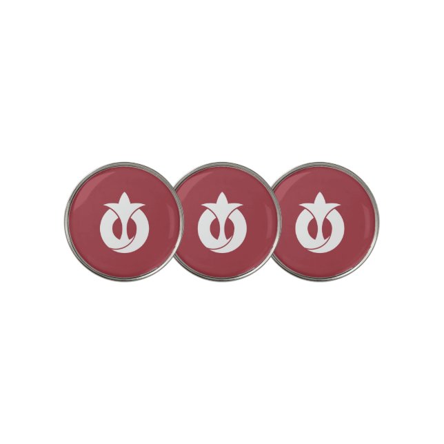 Flag of Aichi Prefecture, Japan Golf Ball Marker (3 Up)