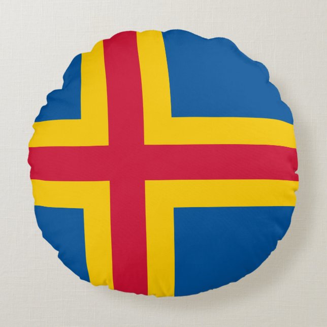 Flag of Åland Round Pillow (Front)