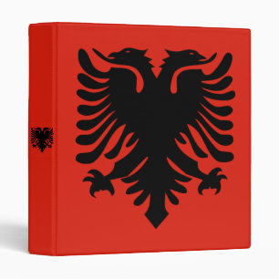 Flag of Albania 3 Ring Binder