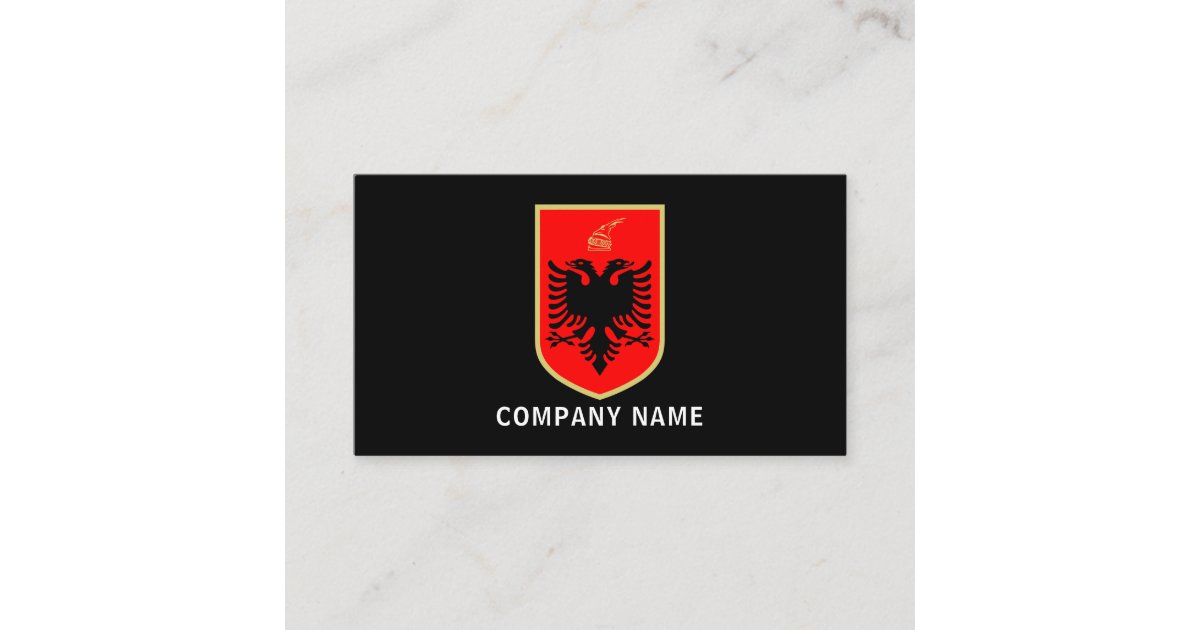 Flag Of Albania Albanian Coat Of Arms Business Card 