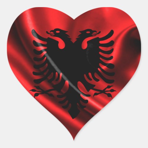 Flag of Albania Albanian Flag Heart Sticker